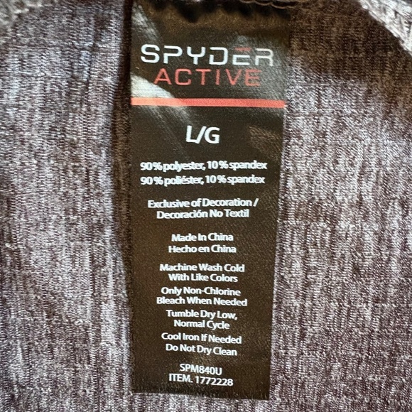 Spyder Active Men's Long Sleeve 1/4 Zip Shirt, Gray, Large NWT - Picture 15 of 15